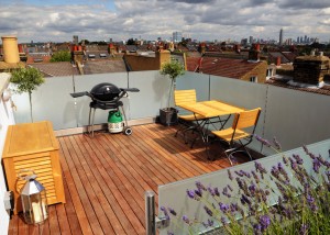 Roof terrace with the London skyline!