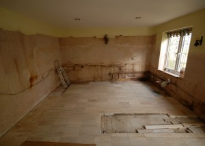 The kitchen is now ready for the new kitchen units which will be fitted on Monday 10th March
