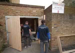 The team working on the garage in Chiswick