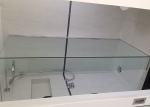 The completed shower room in the loft in Barnes