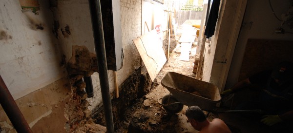 Digging the foundation trenches in Earlsfield for the rear extension