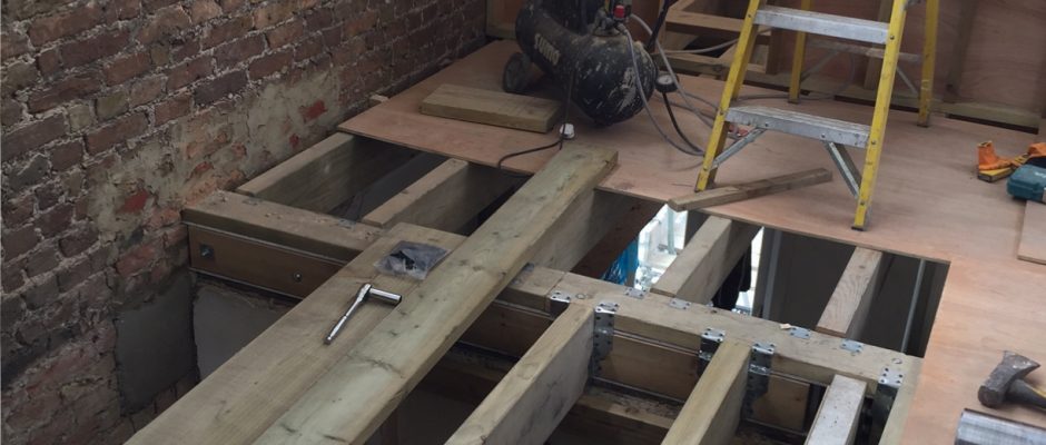 Making the landing for the staircase inside this fulham loft conversion